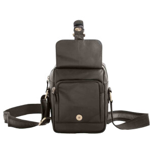 MATADOR Leder Umhängetasche Schultertasche Hüfttasche Vintage Schwarz