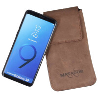 MATADOR Galaxy S9 Ledertasche Gürteltasche Vertikal Braun