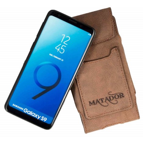 MATADOR Samsung Galaxy S9 Ledertasche Vertikal Braun