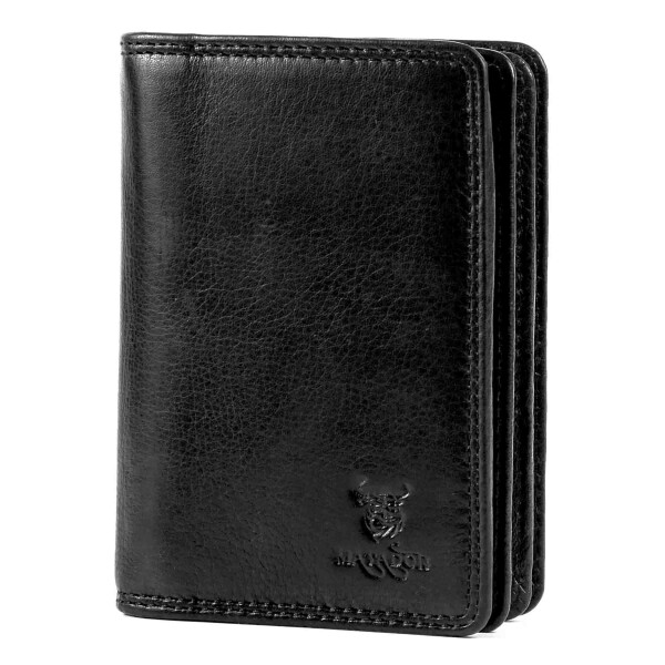 MATADOR PORTO Leder Kreditkarten-Hülle-Etui Ausweis-Etui Schwarz
