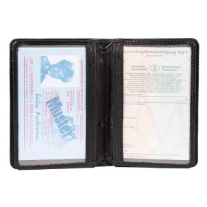 und Kreditkartentasche in Echt-Leder schwarz 12x8x1,5cm Ausweis 