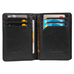 MATADOR PORTO Leder Kreditkarten-Hülle-Etui Ausweis-Etui Schwarz