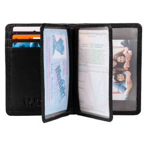 MATADOR PORTO Leder Kreditkarten-Hülle-Etui Ausweis-Etui Schwarz