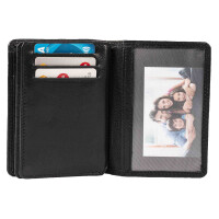 MATADOR PORTO Leder Kreditkarten-Hülle-Etui Ausweis-Etui Schwarz