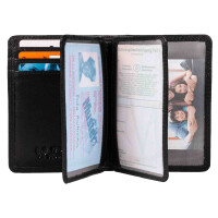 MATADOR PORTO Leder Kreditkarten-Hülle-Etui Ausweis-Etui Schwarz