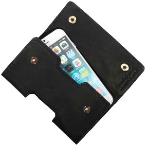 MATADOR Gürteltasche Echt Leder Hülle für Apple iPhone X XS Schwarz