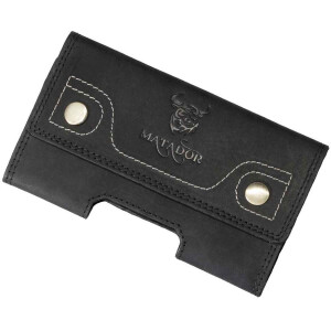 MATADOR iPhone 17 / 17 Pro / Air / 16 / 16 Pro / 16e / 15 / 14 Leder Quertasche Schwarz