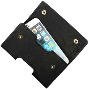 MATADOR Apple iPhone 15 15 Pro 14 14 Pro Leder Quertasche Schwarz