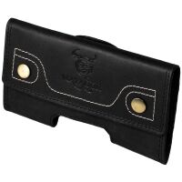 MATADOR iPhone 17 / 17 Pro / Air / 16 / 16 Pro / 15 / 14 Leder Quertasche Schwarz