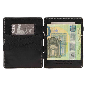 MATADOR Leder Magic Wallet RFID Kreditkarten-Hülle-Etui Schwarz