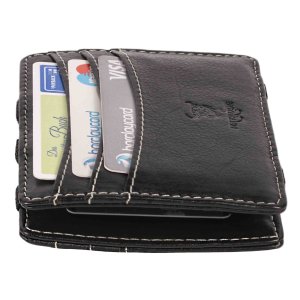 MATADOR Leder Magic Wallet RFID Kreditkarten-Hülle-Etui Schwarz