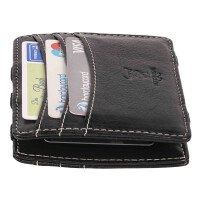 MATADOR Leder Magic Wallet RFID Kreditkarten-Hülle-Etui Schwarz