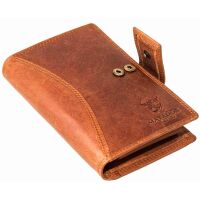 MATADOR Leder Geldbörse mit Handyfach Damen Portemonnaie Braun