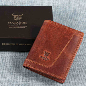 MATADOR LUGO Leder Herren Geldbörse Portemonnaie Brieftasche RFID Braun