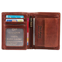 MATADOR Leder Herren Geldbörse Portemonnaie Brieftasche RFID Braun