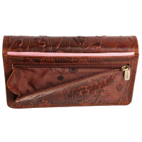 MATADOR VENEDIG Leder Damen Geldtasche Geldbörse Blumen Braun