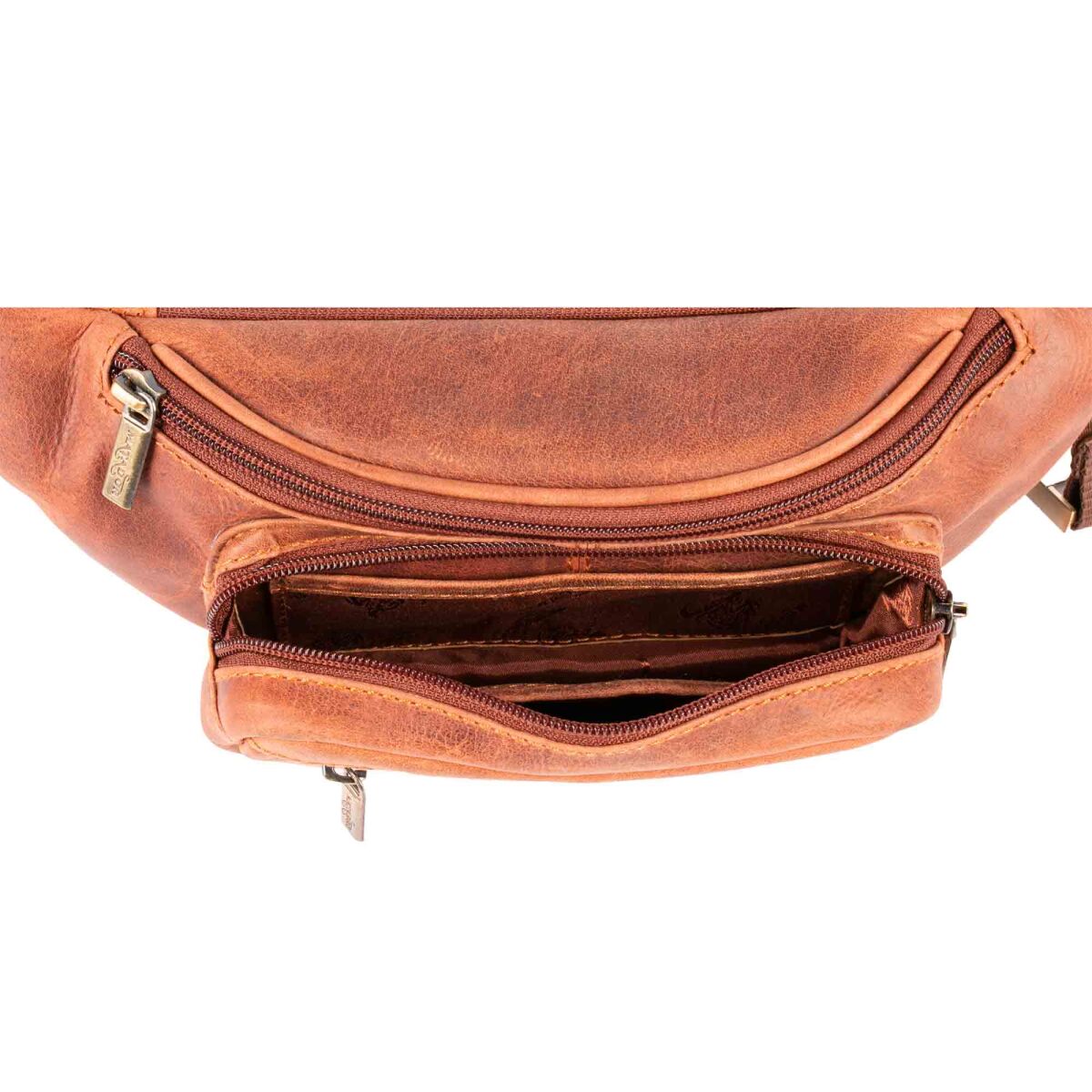 Hill Burry Bauchtasche Aus Echtem Büffelleder – Verstellbar, Mit Mehreren Fächern, Braun