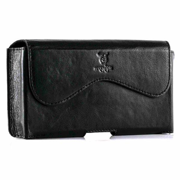 MATADOR iPhone 17 Pro Max / 16 Pro Max Leder Quertasche Schwarz