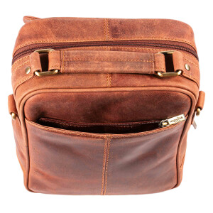 MATADOR Leder Tablettasche Umhängetasche Schultertasche Braun
