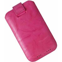 Apple iPhone 4 / 4S Echt Leder Handytasche Case Etui Hülle Pink