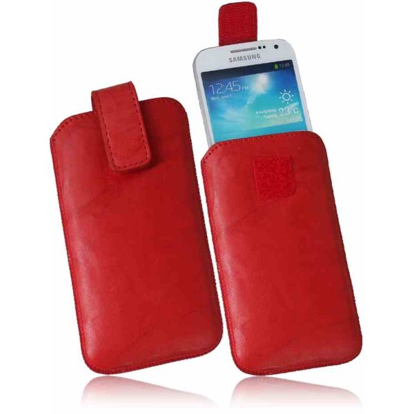 Samsung i9190 Galaxy S4 Mini Ledertasche Leder Handytasche Case Rot