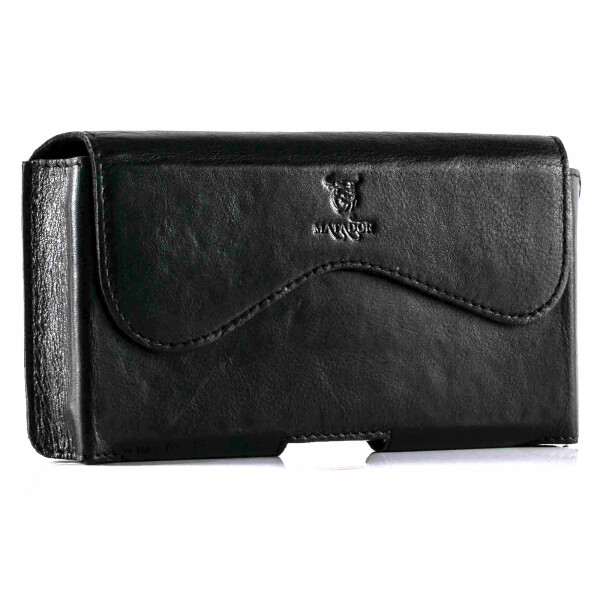 MATADOR iPhone 17 / 17 Pro / Air / 16 / 16 Pro / 16e Leder-Tasche Schwarz