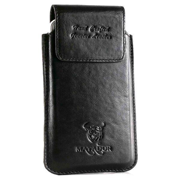 MATADOR iPhone 17 / 17 Pro / Air / 16 / 16 Pro Ledertasche Schwarz