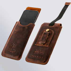 MATADOR Apple iPhone 14 Pro 13 Pro 12 Pro 11 XR Lederetui Braun