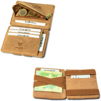 MATADOR MAGICO Leder Kreditkartenetui Kartenetui Magic Wallet RFID Hell-Braun