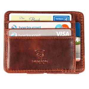 MATADOR MAGICO Leder Kreditkartenetui Kartenetui Magic Wallet RFID Antik Braun