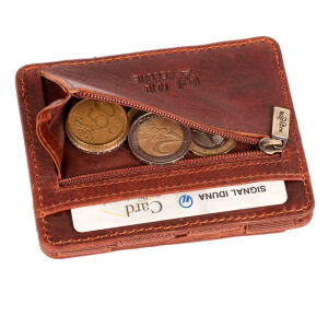 MATADOR MAGICO Leder Kreditkartenetui Kartenetui Magic Wallet RFID Antik Braun