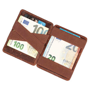 MATADOR RFID Magic Wallet Echt Leder Kreditkarten-Etui-Hülle Braun