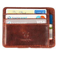 MATADOR MAGICO Leder Kreditkartenetui Kartenetui Magic Wallet RFID Antik Braun