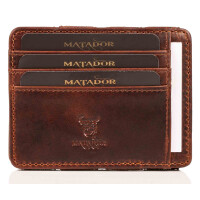 MATADOR RFID Magic Wallet Echt Leder Kreditkarten-Etui-Hülle Braun