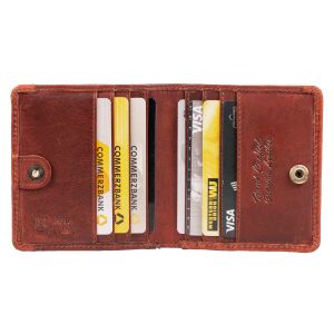 MATADOR WIEN Damen Herren Geldbörse klein Leder RFID Brieftasche Braun