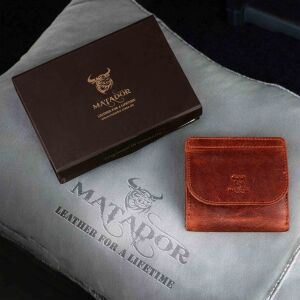 MATADOR WIEN Damen Herren Geldbörse klein Leder RFID Brieftasche Braun