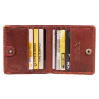 MATADOR WIEN Damen Herren Geldbörse klein Leder RFID Brieftasche Braun