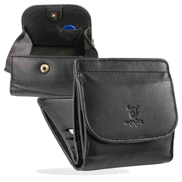 MATADOR WIEN Herren Geldbörse klein Leder RFID TüV Brieftasche Schwarz