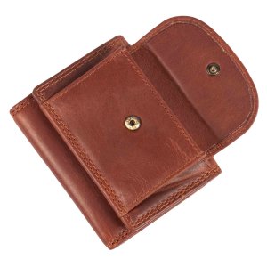 MATADOR Kleine Geldbörse Damen Herren RFID & NFC Schutz Vintage Braun