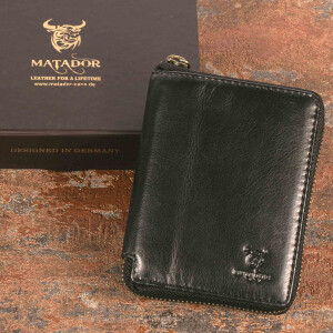 MATADOR Leder Geldbörse GRANADA Herren RFID TüV Schwarz