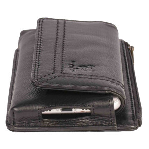 MATADOR BRISBANE Leder Universal Handytasche Klett 6.9 Zoll Schwarz
