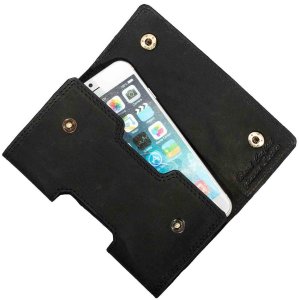 MATADOR Apple iPhone 8 Plus 7 Plus Leder Gürteltasche Quer Schwarz