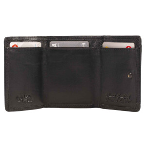 MATADOR GENF Kleine Leder Mini Geldbörse Herren TüV RFID Schwarz