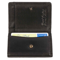 MATADOR GENF Kleine Leder Mini Geldbörse Herren TüV RFID Schwarz