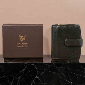 MATADOR | VALENCIA | Damen Luxus Portemonnaie Echt Leder Schwarz