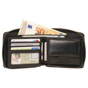 MATADOR® Herren Leder Geldbörse Geldtasche TüV RFID Schutz Schwarz