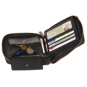 MATADOR Herren Leder Geldbörse Geldtasche TüV RFID Schwarz