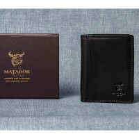 MATADOR MARSEILLE MINI Herren Geldbörse Leder Klein RFID TüV Schwarz