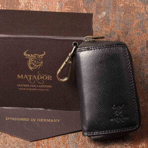 MATADOR Leder Schlüsseltasche Schlüsseletui Auto Motorrad Schwarz