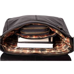MATADOR Leder Schultertasche 13 Zoll Tablettasche Schwarz